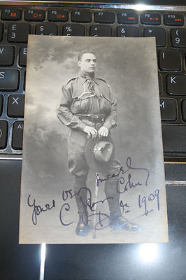 Scout ? Jewish ? Cohn ? superb 1909 signed reall photo postcard all to research