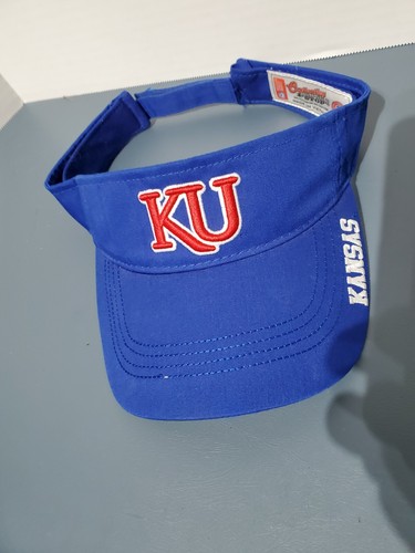 UNIVERSITY OF KANSAS JAYHAWKS KU blue adjustable sun visor hat cap - Picture 4 of 5