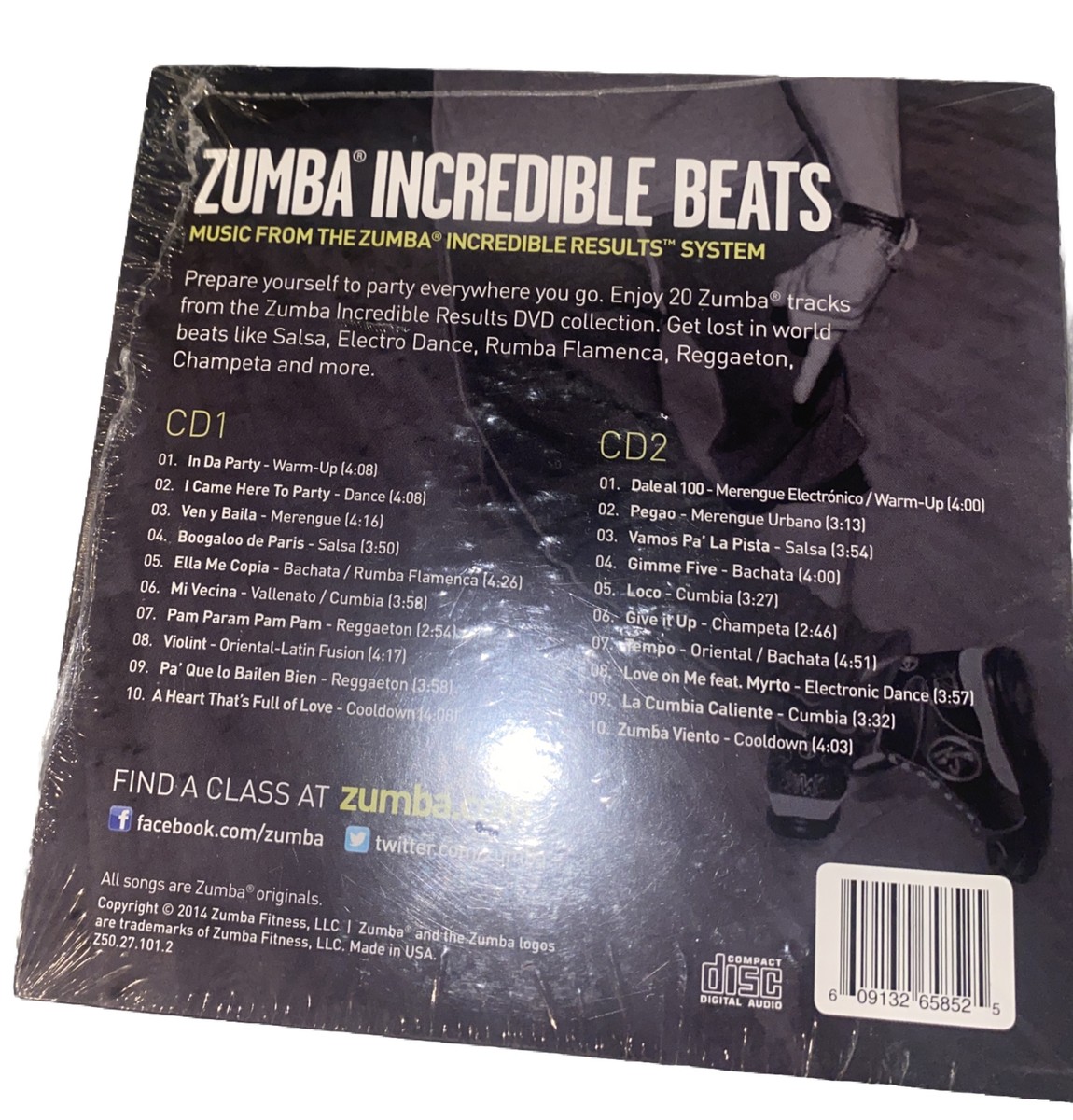 ZUMBA INCREDIBLE BEATS MUSIC CD VOL 1 & 2 INCREDIBLE RESULTS