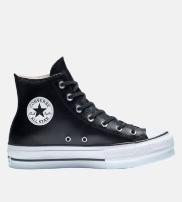 CONVERSE SNEAKERS ALL STAR LIFT CLEAN HI PLATFORM DAMEN SCHWARZ aus LEDER 561675C