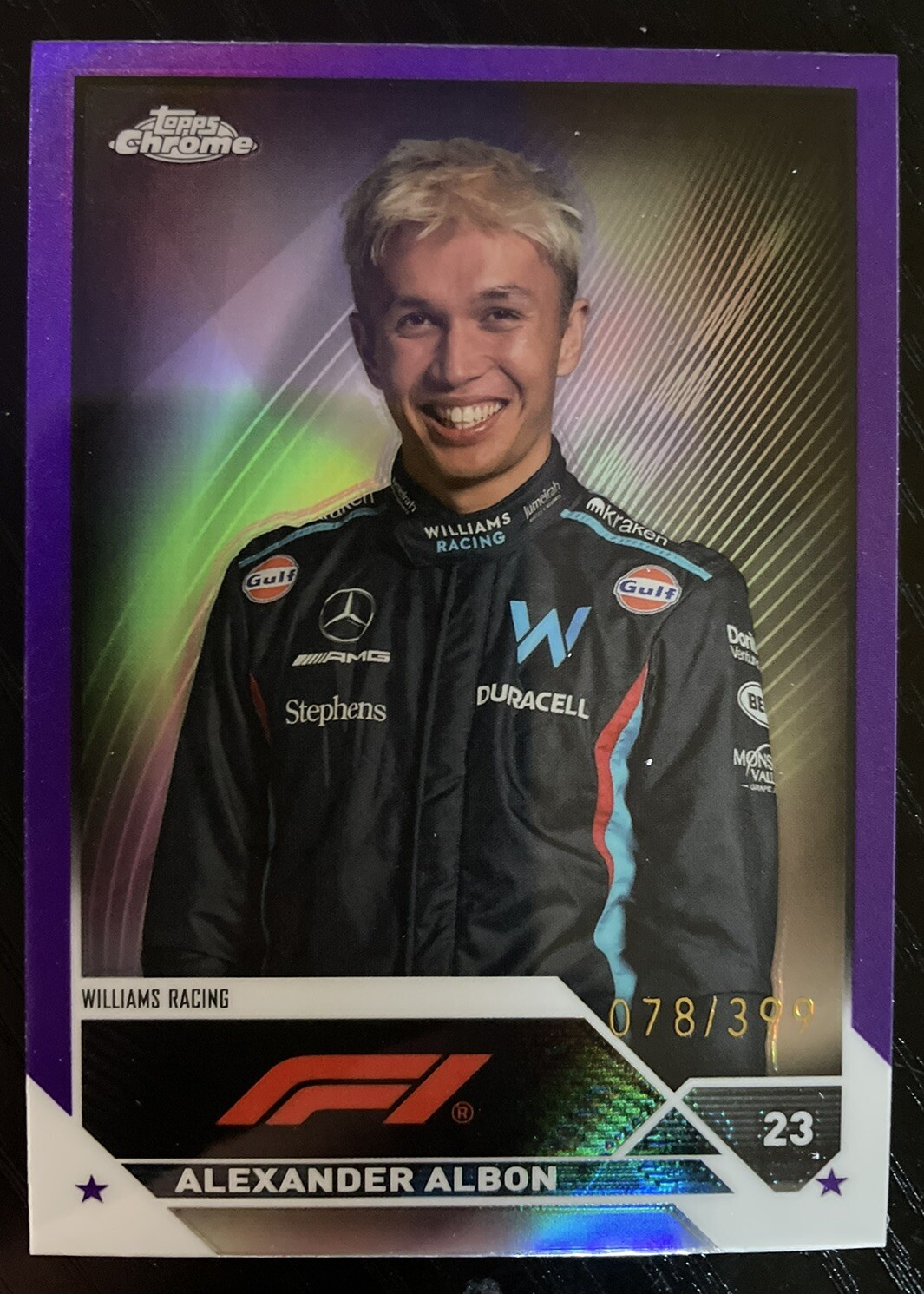 2023 TOPPS CHROME F1 FORMULA 1 PURPLE 078/399 ALBON #61 Williams Racing