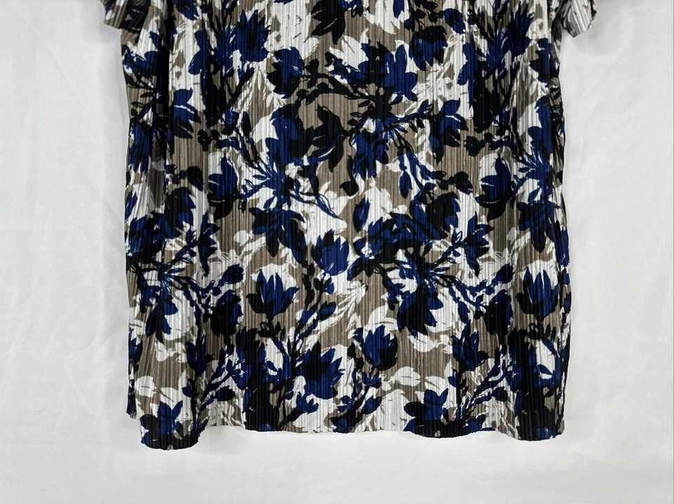 Top arrugado Jaclyn Smith para mujer talla XXL floral manga corta elástico BOHO Foto 4 de 4