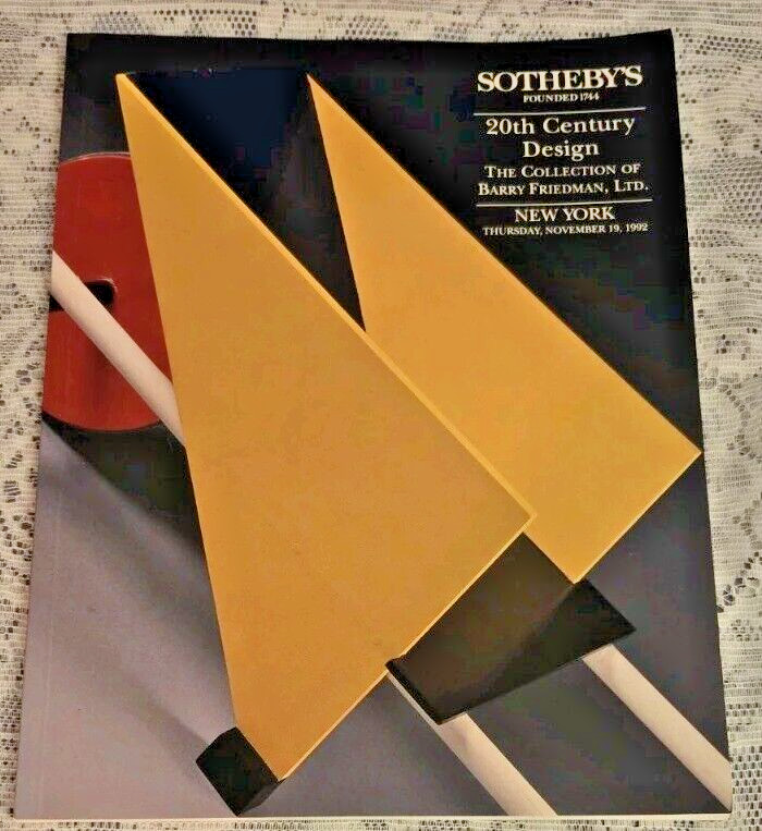 Sotheby's 20th Century Design Barry Friedman Collection  NY Thursday Nov 19 1992