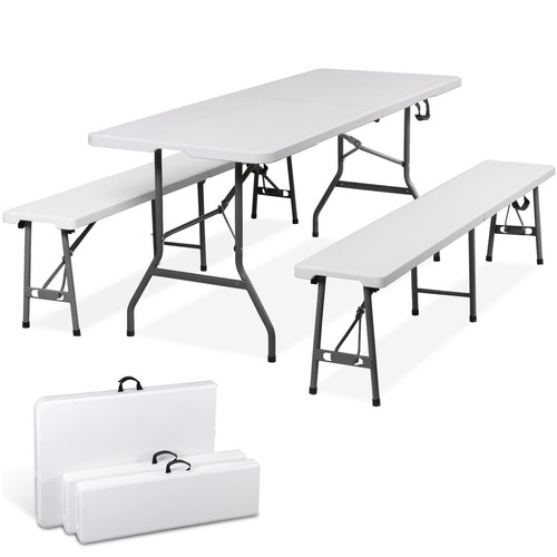 6ft Folding Table Fold-in-Half w Handle Plastic Folding Bench for Picnic Garden - Picture 19 of 24