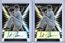 2019 Leaf Metal Draft SETH JOHNSON Black Prismatic Auto RC /15 Phillies