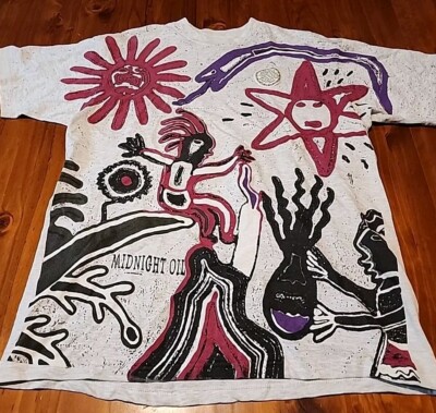 Vintage Midnight Oil 1993 Tour Tee XL Music 90s All Over Print Acme Rare