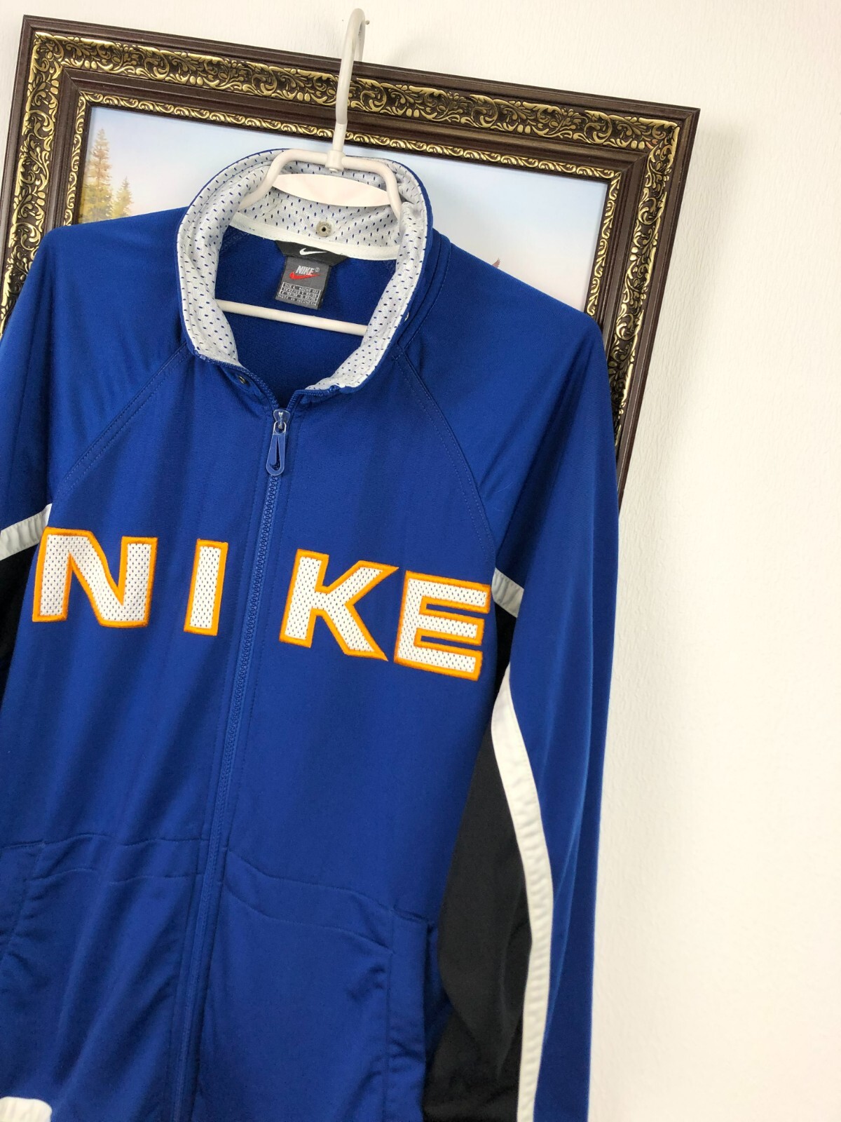 SACAI X NIKE Giacca Nike Vintage Felpa Swoosh Blu Track Top Zip Uomo Rara Taglia L