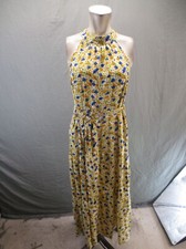 Unbranded Size M Womens Multicolor Back Keyhole Stretch Halter Maxi Dress 726