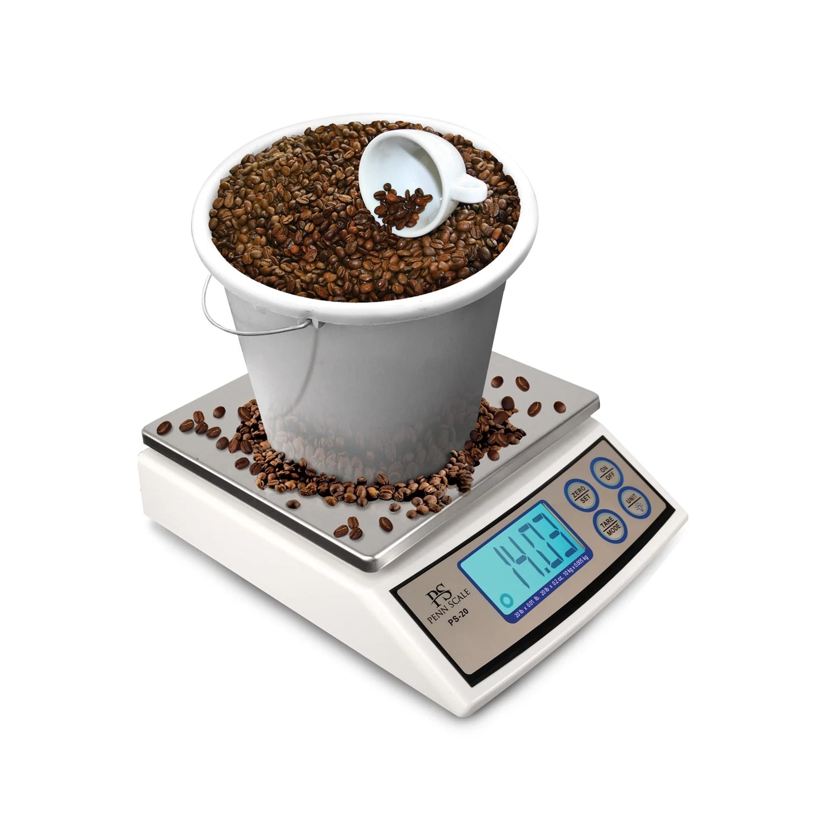 Penn Scale PS-20 Digital Kitchen Portion Scale - 20lb Electric Kitchen Scale ...