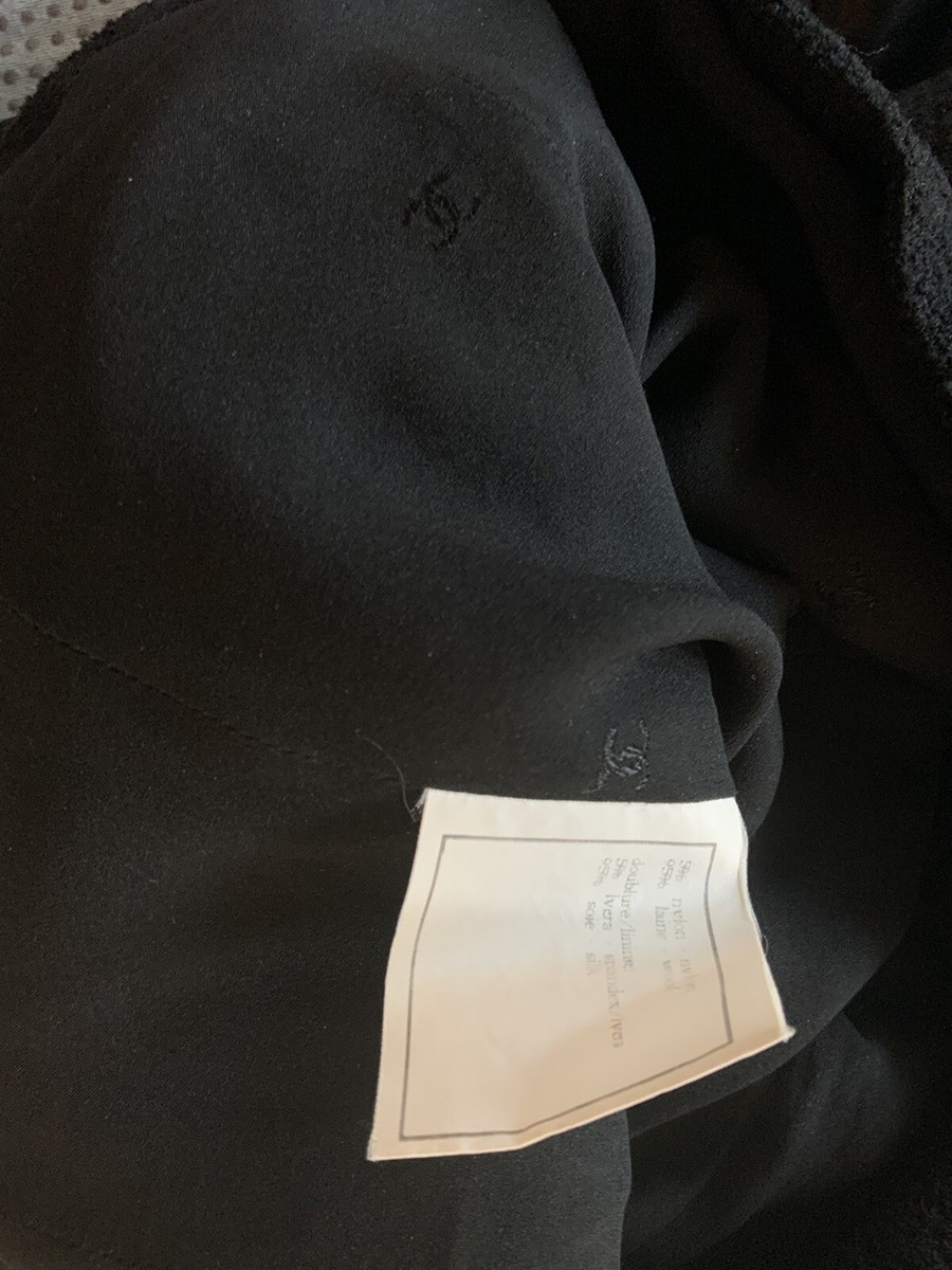 Authentic Chanel Vintage Runway Micro Jacket Black 95P 36 Authentic Chanel Vintage Runway Micro Jacket Black 95P 36