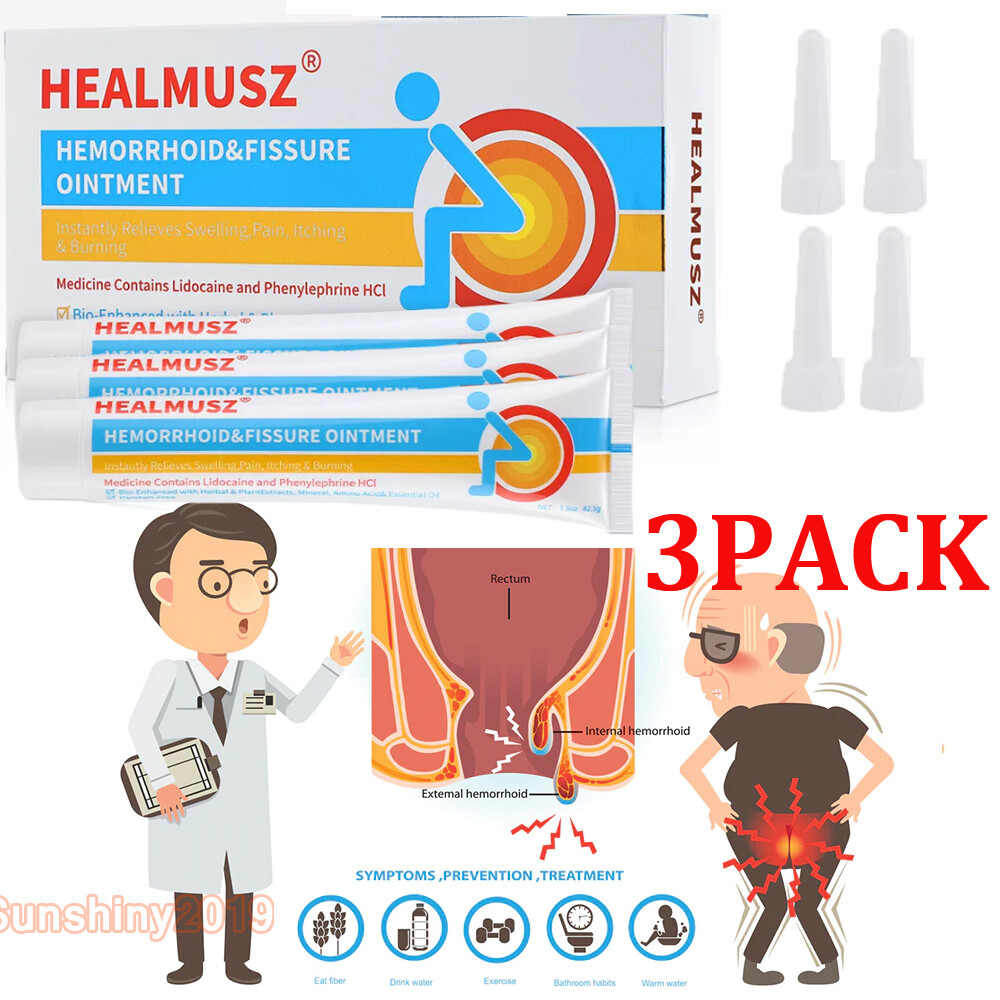 3PCS HEALMUSZ Hemorrhoid Cream, Herbal Hemorrhoids Cream