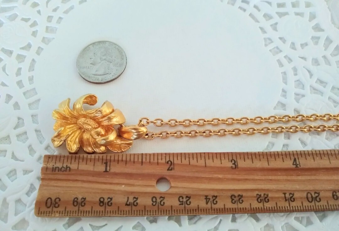 Vintage ? 90's ? Designer Signed Kenzo Flower Brushed Gold