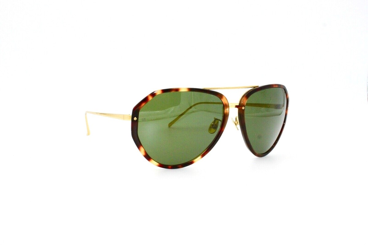 Linda Farrow aviator Kika Aviator Sunglasses in Mocha and Rose Gold main image 3