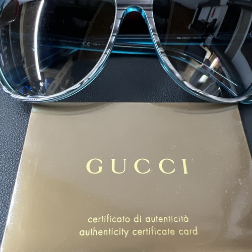 Occhiali da sole Gucci GG 3193/S e custodia rigida, blu verde e grigio. - Foto 2 di 11