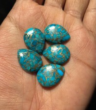Natural blue Copper Turquoise Cabochon pear Loose Gemstone 10x14MM 10Pcs 17