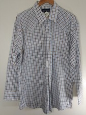 New Panhandle Slim Western Cowboy Rodeo Shirt Brown Blue Pearl Snap XL 17.5