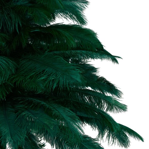 Green Ostrich Feather Christmas Tree Real Bird Feather Branches Stand Included - Picture 4 of 6