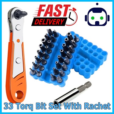 33 Torx Bit Set Tamper Proof Security Torq Hex Star Spanner Tri Wing Screwdriver
