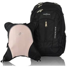 Bern Diaper Backpack, Shoulder Baby Bag, With Food Cooler, Black/Bubble Gum