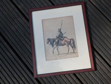 Original Kupferstich Prag F. K. Wolf Befreihungskrieg russischer Kosake gerahmt