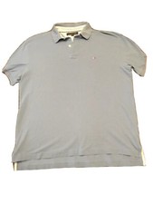 Tommy Hilfiger Polo Men  s Size Large 00's Vintage Y2k Throw Back Baby Blue
