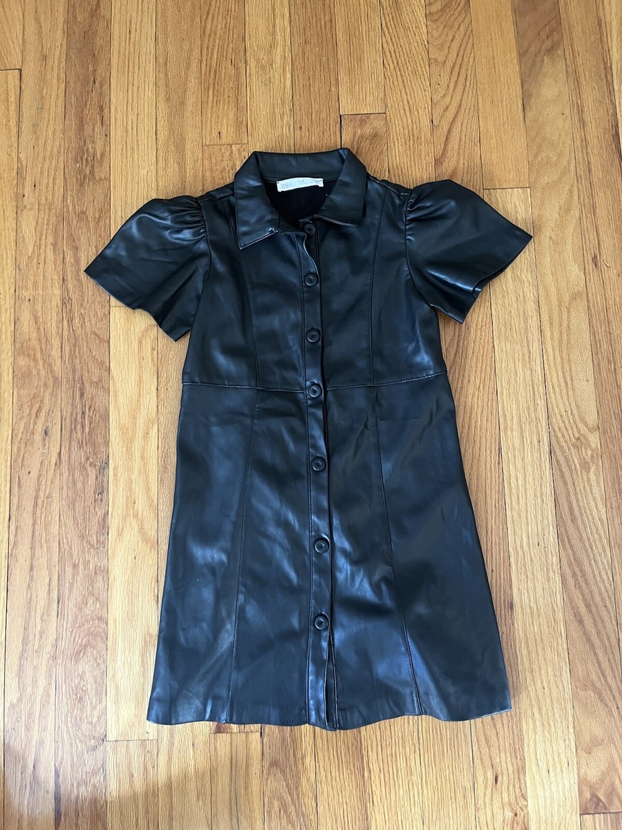 Zara Girls Kids Black Faux Leather Dress Size 7 | eBay Zara Girls Kids Black Faux Leather Dress Size 7 | eBay