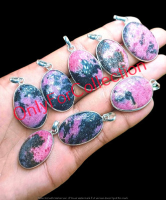 Bulk Sale Rhodonite & Mix Gemstone Pendants Lot 925 Sterling Silver Plated Gift