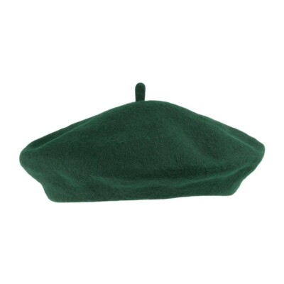 Dark Green Wool Beret Hat Autumn Hats French Winter Cute
