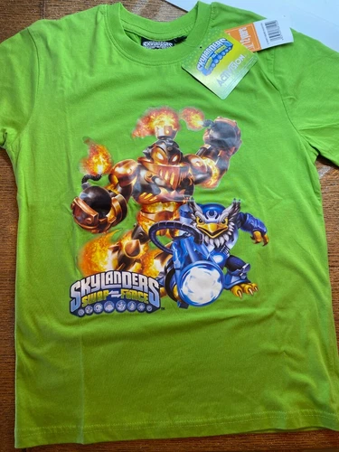 BOYS 12 YEARS 152 SKYLANDERS SWAP FORCE GREEN PRINT T SHIRT T SHIRT