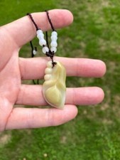 Certified Natural Burmese  Jade Jadeite Handcrafted Pendant Necklace