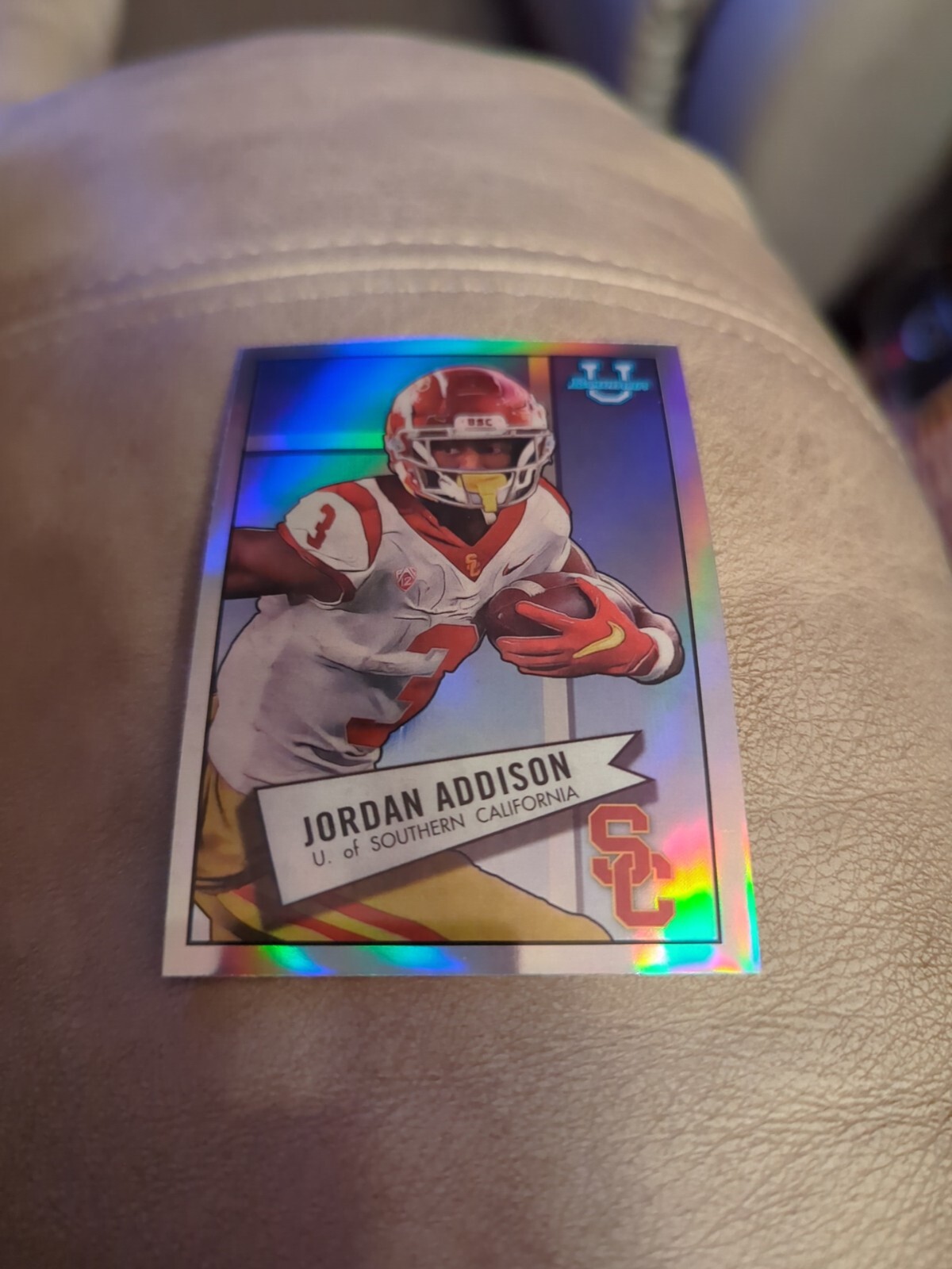 Jordan Addison 2022 Bowman Chrome U 1952 Insert Refractor #52BF-12 USC Vikings
