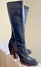 Vintage + Gorgeous Galliano High Soft Leather Boots Black Size 8 Made In Uruguay