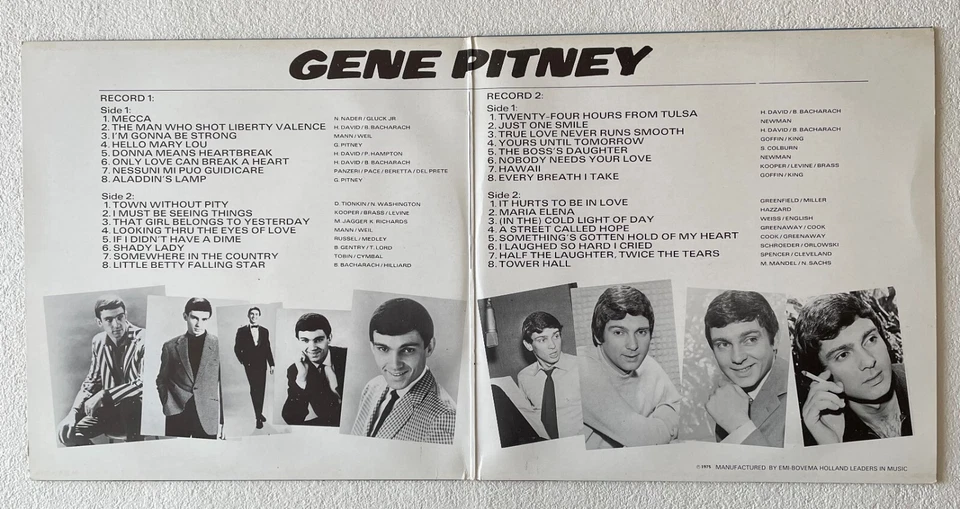 GENE PITNEY ~ ALL TIME GREATEST HITS ~ 1975 DUTCH 32-TRACK VINYL 2LP SET Foto 2 de 4