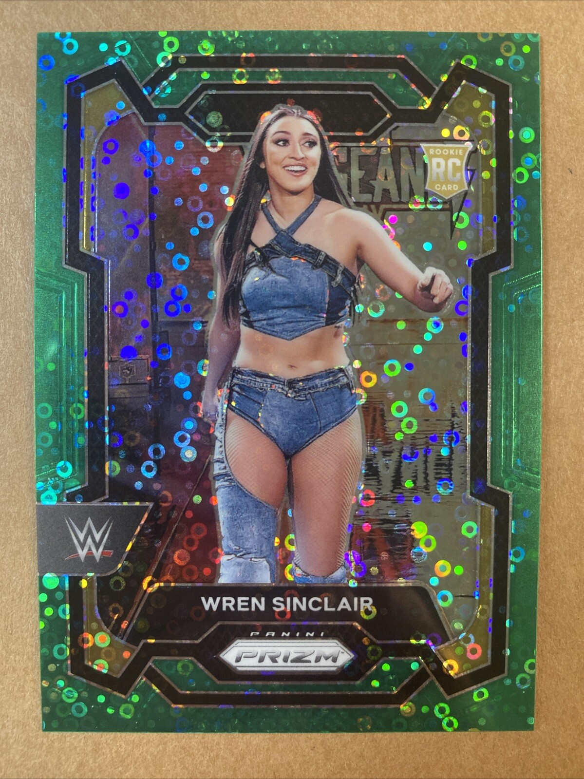 WREN SINCLAIR 2024 Panini Prizm WWE Rookie Undercard GREEN Disco #10/49
