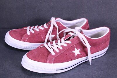 Converse Sneaker One Star OX Herren Chucks Gr. 44 Leder bordeaux weiß CH2-716