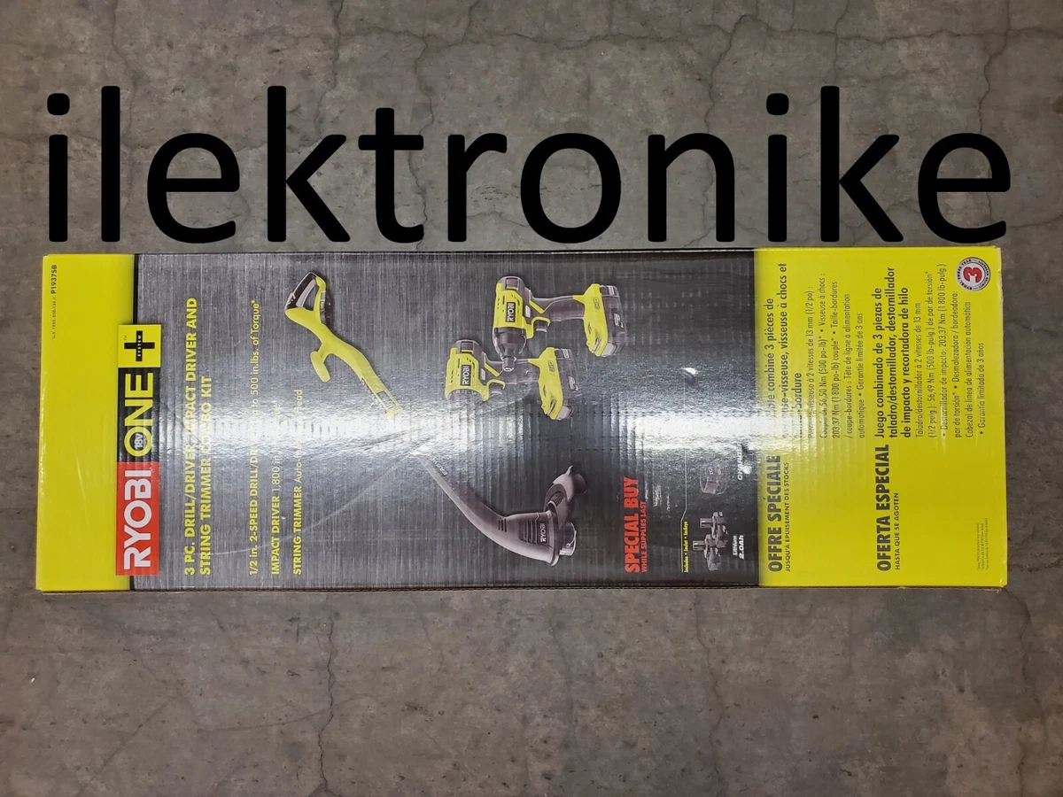Brand NEW Ryobi 3 Piece Combo Kit P1937SB Impact Driver Trimmer