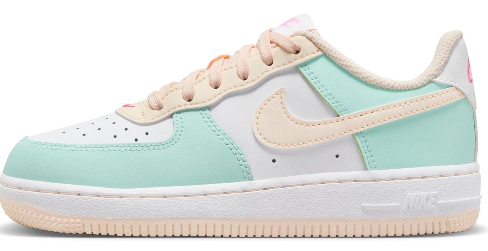 Кроссовки для маленьких детей Nike Air Force 1 Low Jade Ice/Guava Ice-белые (FJ3484 300)
