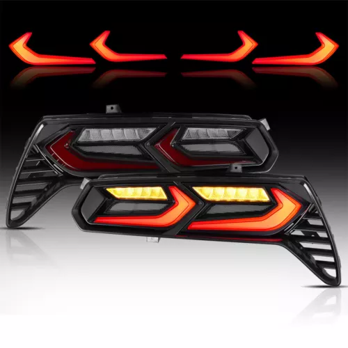 Paar Für Chevrolet Corvette C7 Getönte Voll-LED Rückleuchten mit Startanimation - Bild 1 von 9