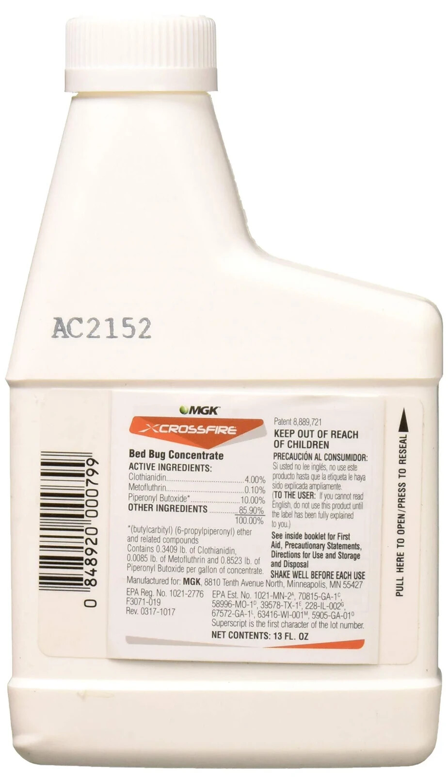 Crossfire Bed Bug Concentrate 13 oz MGK Insecticide Pest Control Bed
