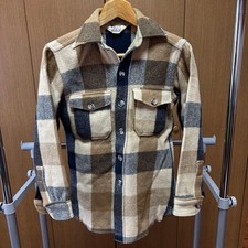 Woolrich Vintage Wool Shirt Jacket Beige Men's Size S Casual Outerwear FA ZHA