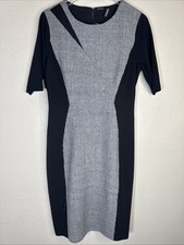 Elie Tahari Dress 6 Bodycon Career Classic Textured Mid Mod Edgy