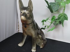 Vintage Dog Figurine German Shepard Ceramic 