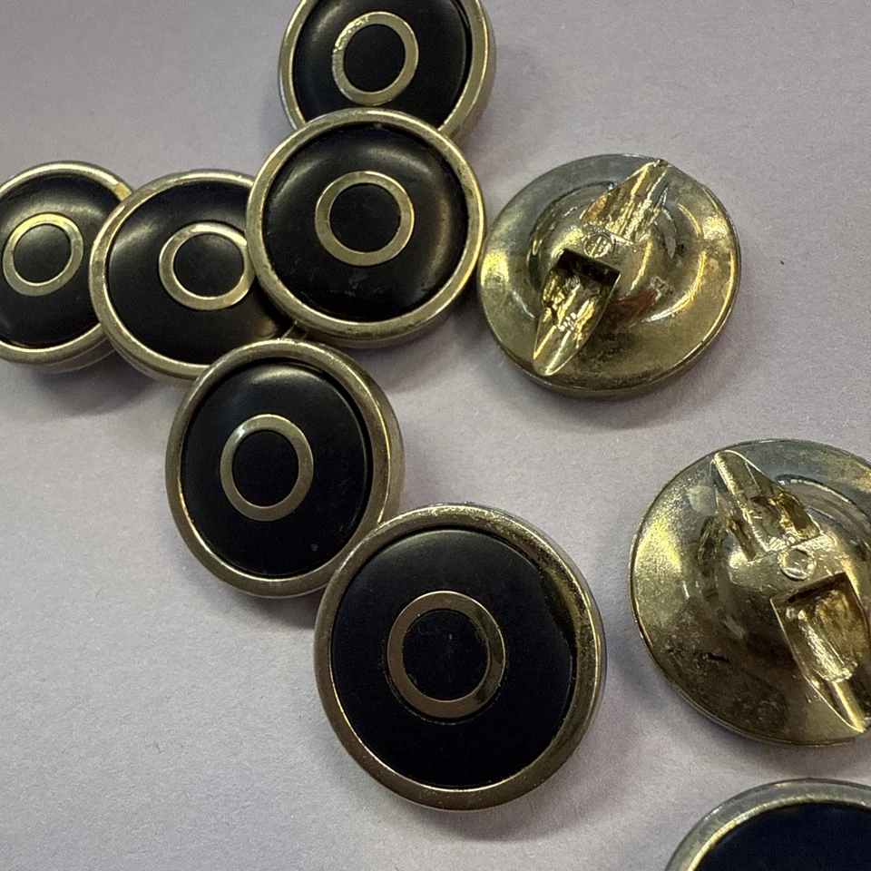 7 Stück Knöpfe, Knopf, VINTAGE, 60ziger, schwarz, silber, 23 mm - Bild 3 von 3