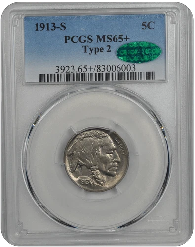 1913-S  Type 2 Buffalo PCGS CAC MS 65+