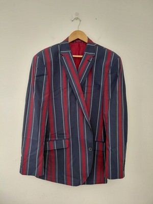 SAMUEL WINDSOR GESTREIFTE BOOTFAHREN RUDER JACKE BLAZER 44 MARINE BLAU REGATTA BRITISH