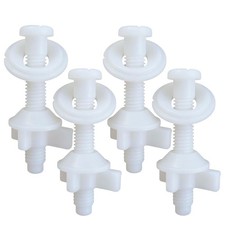 4 Pack Toilet Seat Screws Replacement Kit Universal Bottom Mount Plastic Bolts W