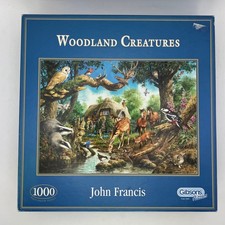 Gibsons 1000 Piece Jigsaw Puzzle Woodland Creatures John Francis Complete