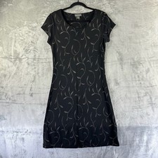 Banana Republic Dress Women's M Black & Tan Sleeveless A Line Midi Stretch