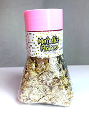 6-Ultra Fine Metallic Leaf Flakes - Gold Cosmetic Cake Decor - Crafts -Jewelry