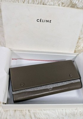 Rare Old Logo Celine Large Flap Multi Function Three Yellow From Japan